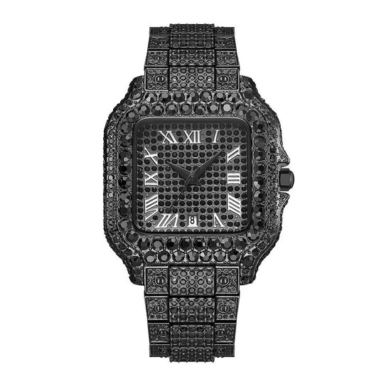 Black Moissanite Iced Luxury Watch Limited Editon
