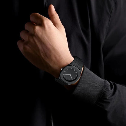 Arabic Men's Watch with Arabic Numerals Matte Black Minimalist Analog Watch